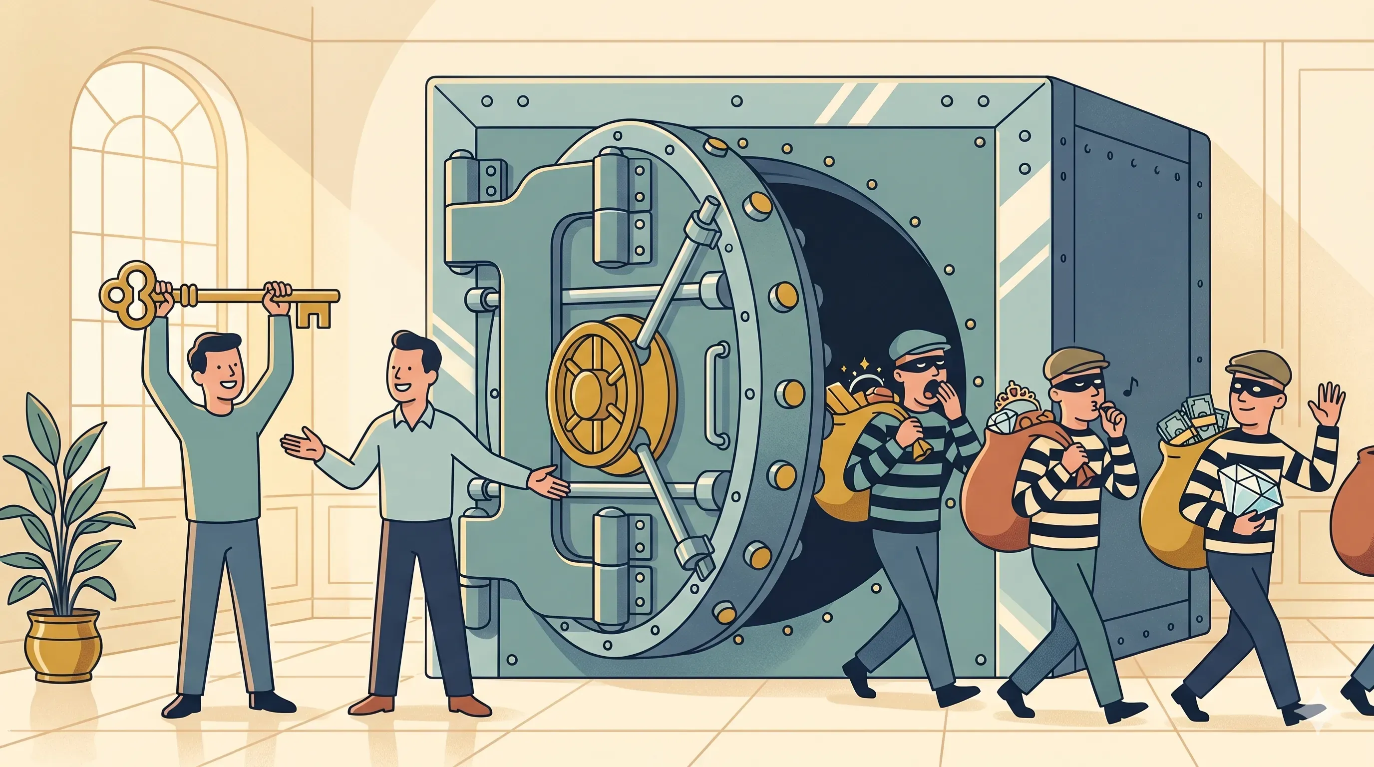 Secure vault, but thief can easily get in
